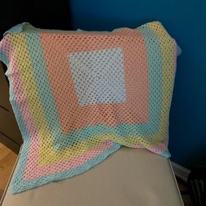 Handmade Crochet Granny Square Rainbow Blanket